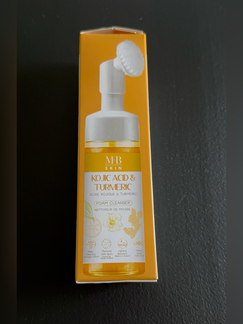 Skin Kojic Acid & Turmeric Foam Cleanser - White & Yellow Packaging